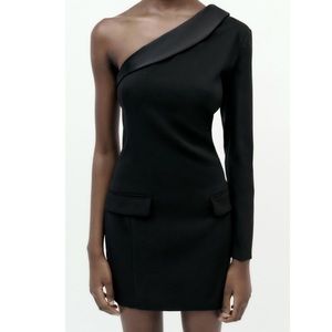 Zara blazer one shoulder short dress